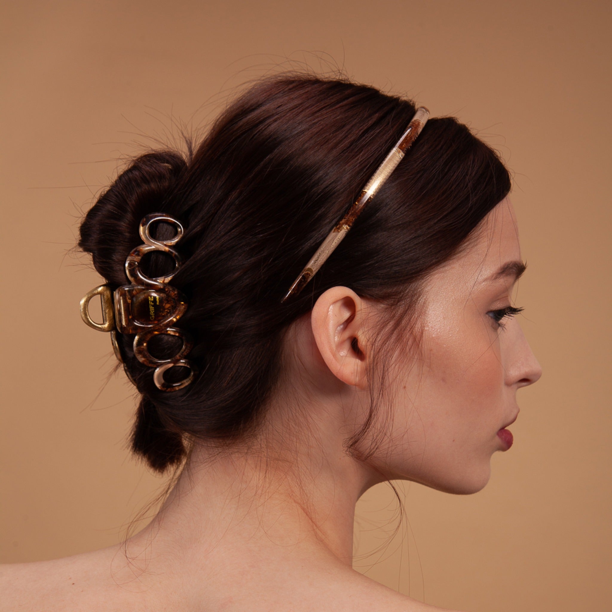 Claudia Mini Hair Claw Marbre Sauvage